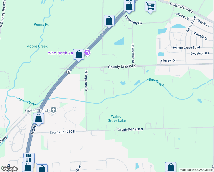 map of restaurants, bars, coffee shops, grocery stores, and more near 5061 County Line Road in Morgan County