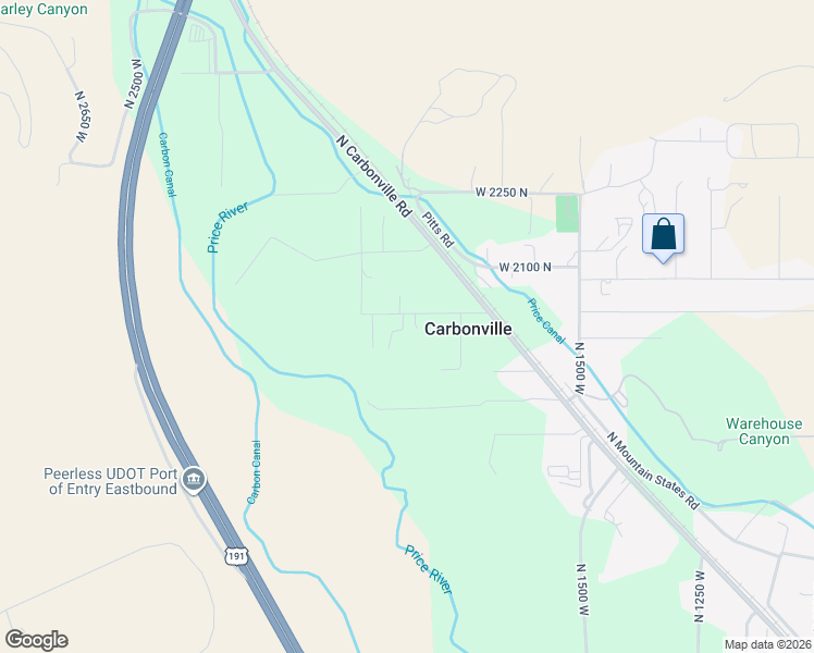 map of restaurants, bars, coffee shops, grocery stores, and more near 1888 West 2000 North in Helper