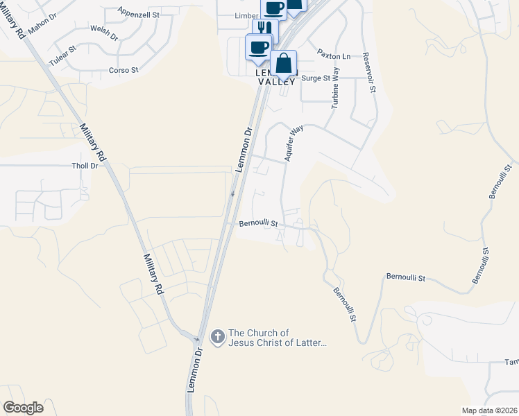 map of restaurants, bars, coffee shops, grocery stores, and more near 8570 Gate Street in Reno