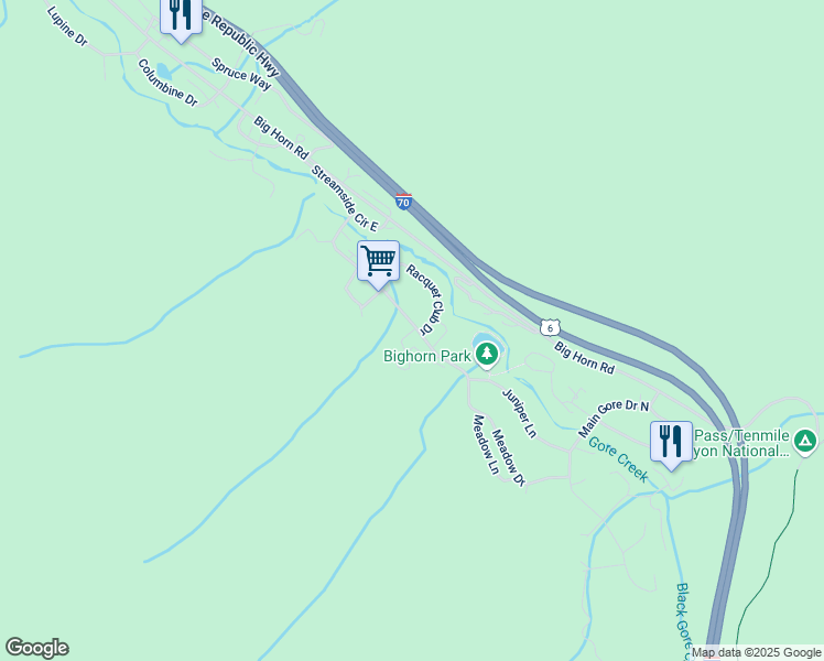map of restaurants, bars, coffee shops, grocery stores, and more near 4690 Vail Racquet Club Drive in Vail