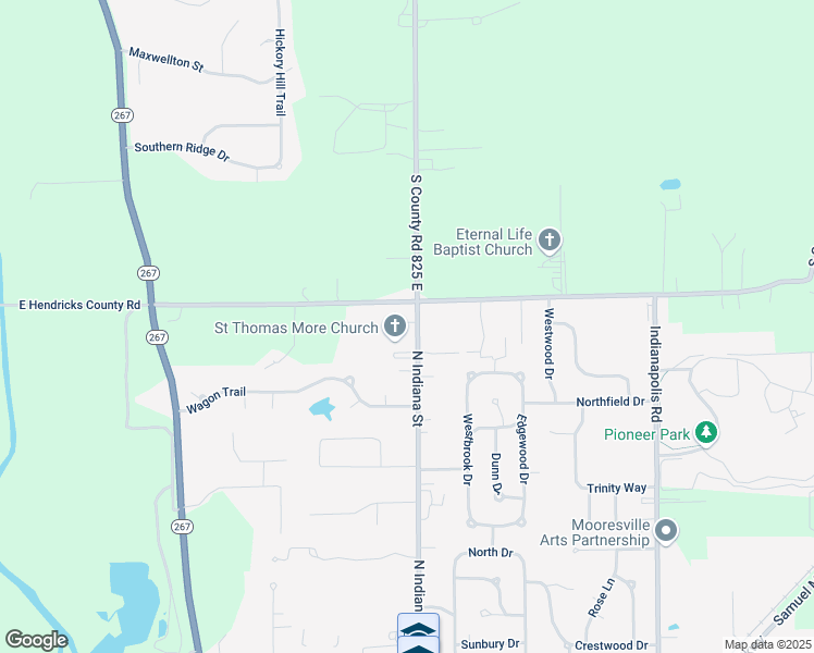 map of restaurants, bars, coffee shops, grocery stores, and more near 1230 North Indiana Street in Mooresville