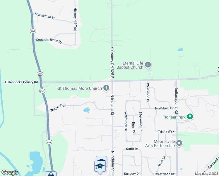 map of restaurants, bars, coffee shops, grocery stores, and more near 1230 North Indiana Street in Mooresville