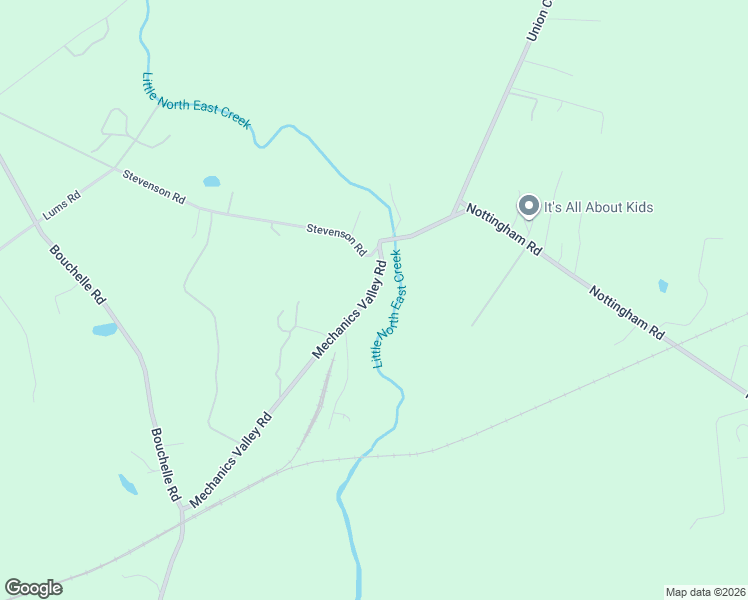 map of restaurants, bars, coffee shops, grocery stores, and more near 1130 Mechanics Valley Road in North East