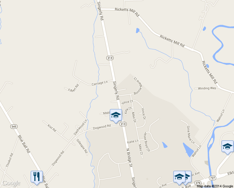 map of restaurants, bars, coffee shops, grocery stores, and more near Rte 213 & Singerly Rd in Elkton