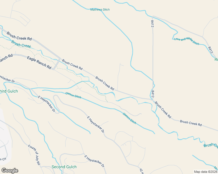 map of restaurants, bars, coffee shops, grocery stores, and more near Brush Creek Road in Eagle