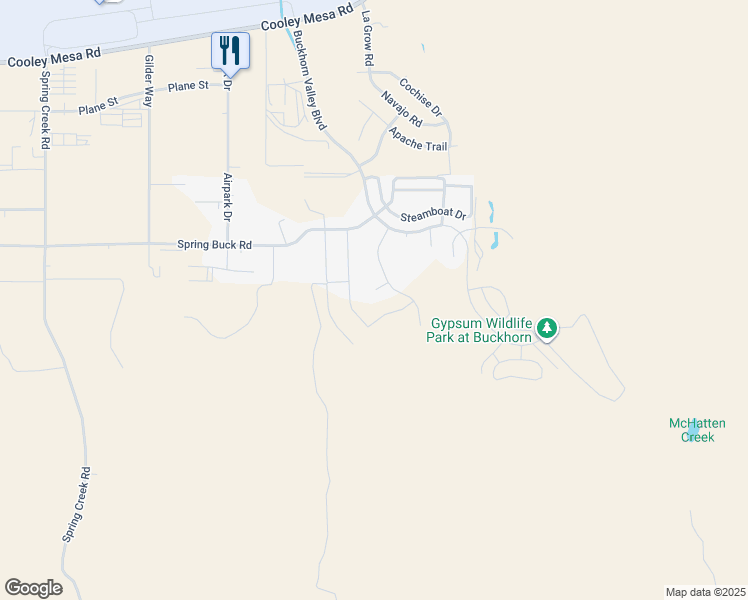 map of restaurants, bars, coffee shops, grocery stores, and more near 29 Mohawk Court in Gypsum