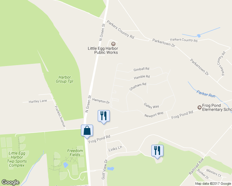 map of restaurants, bars, coffee shops, grocery stores, and more near 14 Charleston Court in Little Egg Harbor Township