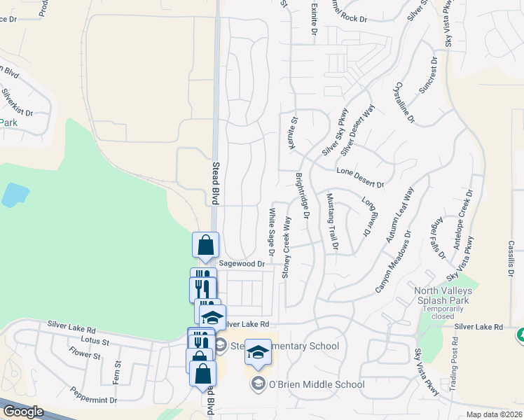 map of restaurants, bars, coffee shops, grocery stores, and more near 11285 White Sage Drive in Reno