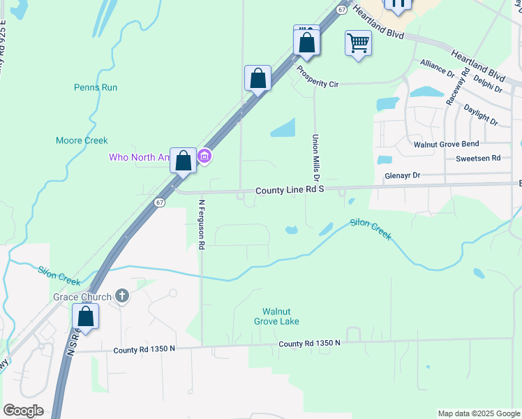 map of restaurants, bars, coffee shops, grocery stores, and more near 5061 County Line Road in Morgan County
