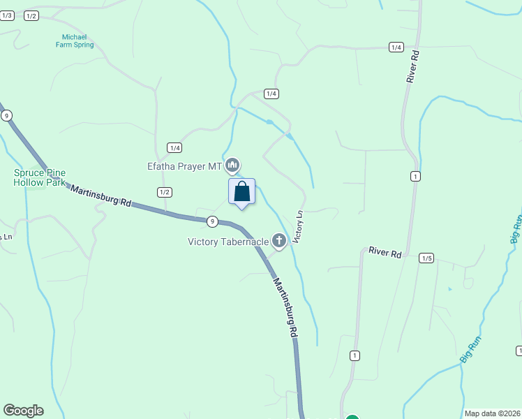 map of restaurants, bars, coffee shops, grocery stores, and more near 8817 Martinsburg Road in Hedgesville