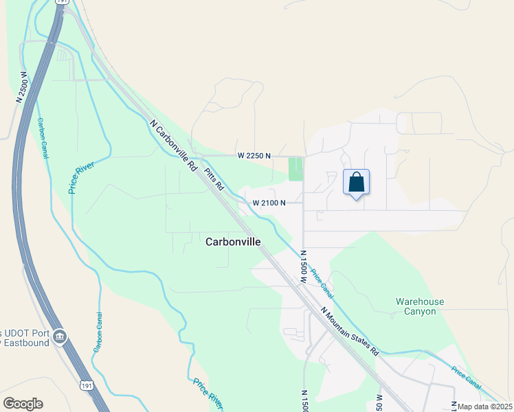 map of restaurants, bars, coffee shops, grocery stores, and more near 1644 West 2100 North in Helper