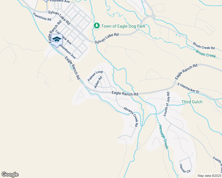 map of restaurants, bars, coffee shops, grocery stores, and more near 50 Palmer Loop in Eagle