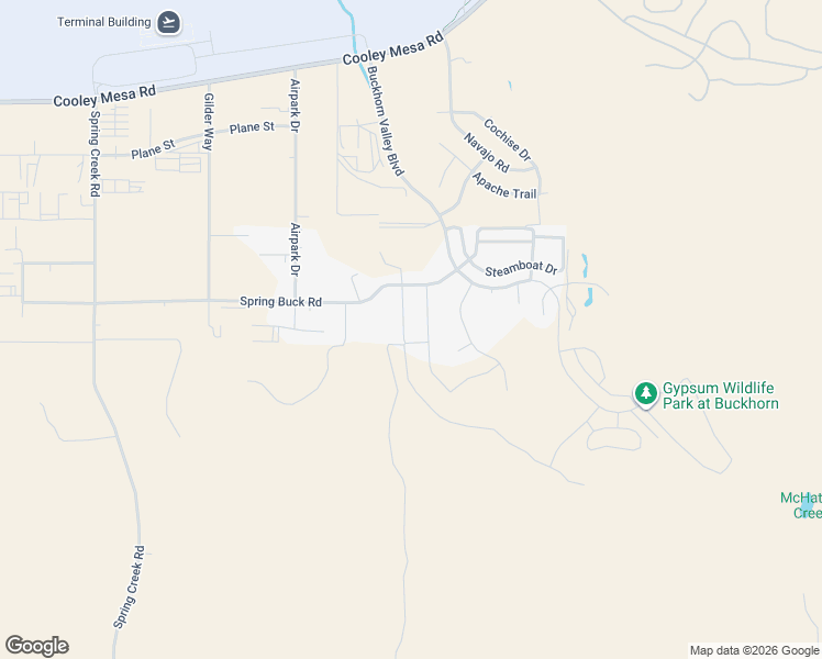 map of restaurants, bars, coffee shops, grocery stores, and more near 76 Bowie Road in Gypsum