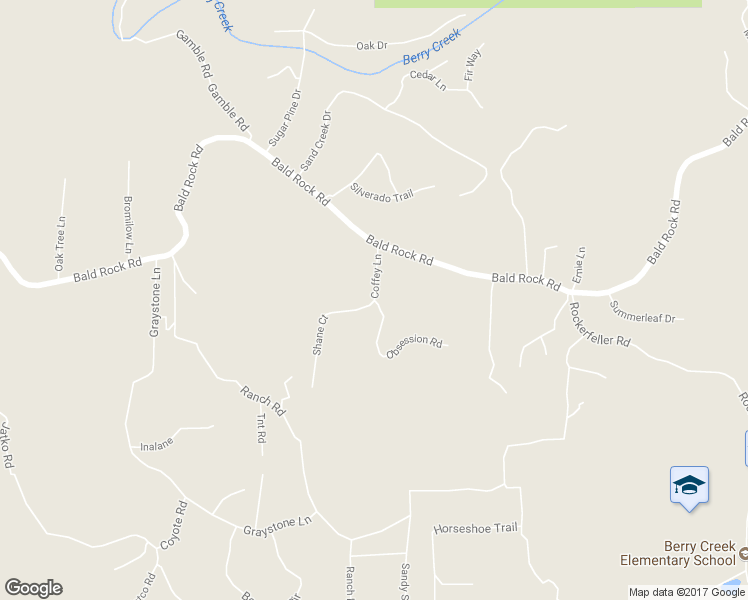 map of restaurants, bars, coffee shops, grocery stores, and more near 0 Shane Court in Berry Creek