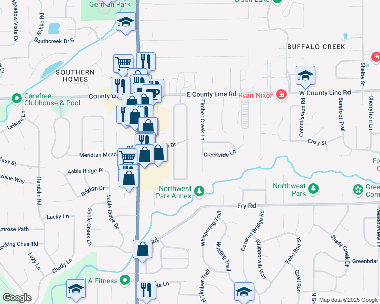 map of restaurants, bars, coffee shops, grocery stores, and more near 987 Stonegate Road in Greenwood