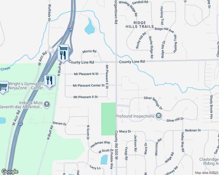 map of restaurants, bars, coffee shops, grocery stores, and more near 1179 Mount Pleasant East Street in Greenwood