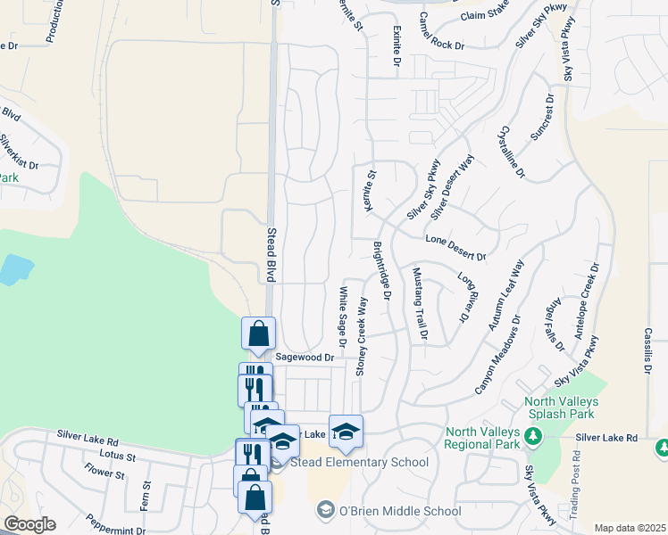 map of restaurants, bars, coffee shops, grocery stores, and more near 11285 White Sage Drive in Reno
