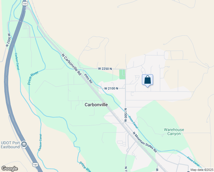 map of restaurants, bars, coffee shops, grocery stores, and more near 1644 West 2100 North in Helper