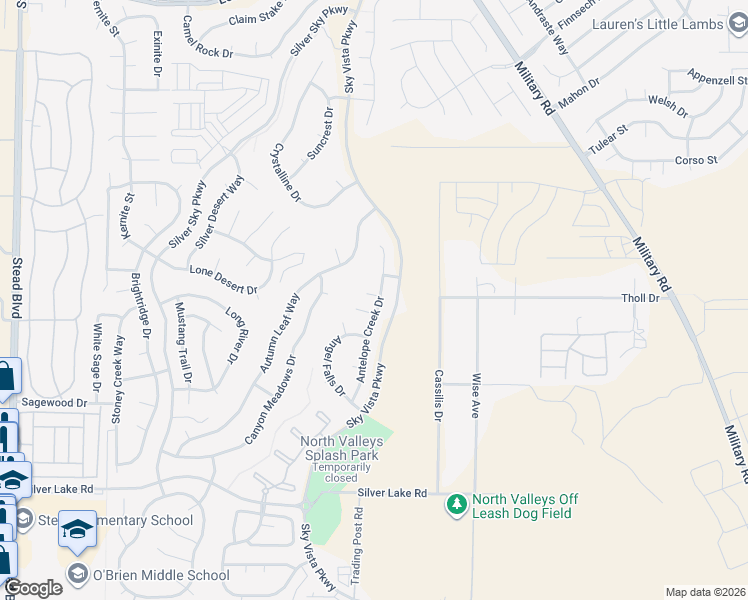 map of restaurants, bars, coffee shops, grocery stores, and more near 11400 Antelope Creek Court in Reno