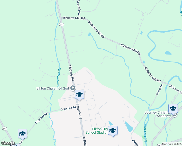 map of restaurants, bars, coffee shops, grocery stores, and more near 21 Bonnie Marie Court in Elkton