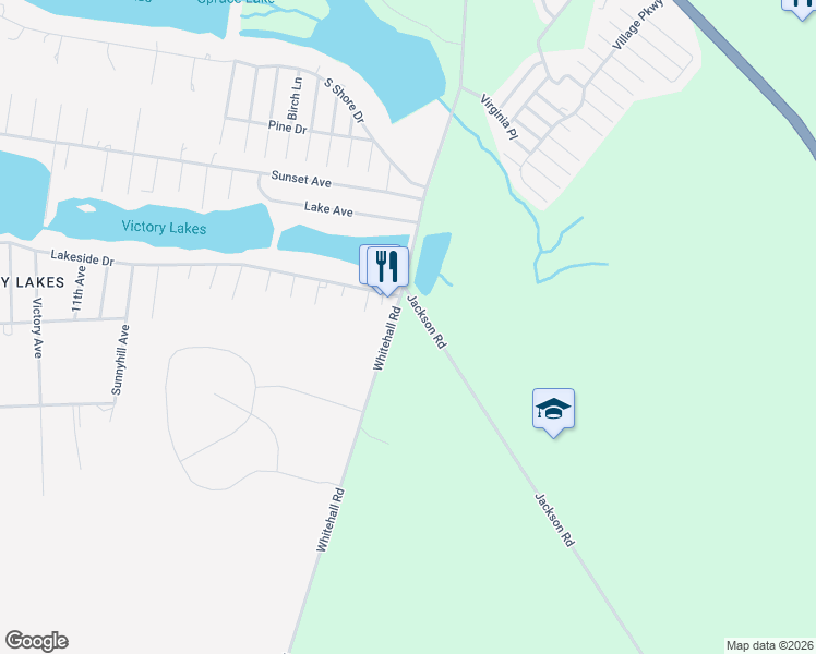 map of restaurants, bars, coffee shops, grocery stores, and more near 710 Whitehall Road in Monroe