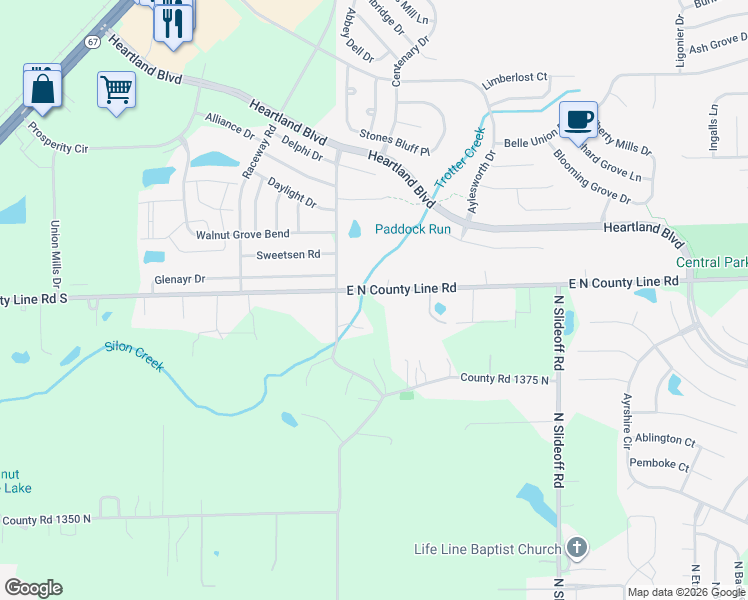 map of restaurants, bars, coffee shops, grocery stores, and more near 13920 North Raccoon Run Road in Morgan County