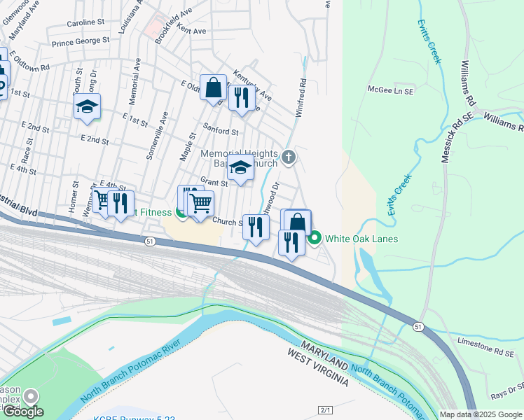 map of restaurants, bars, coffee shops, grocery stores, and more near 1425 Dogwood Court in Cumberland