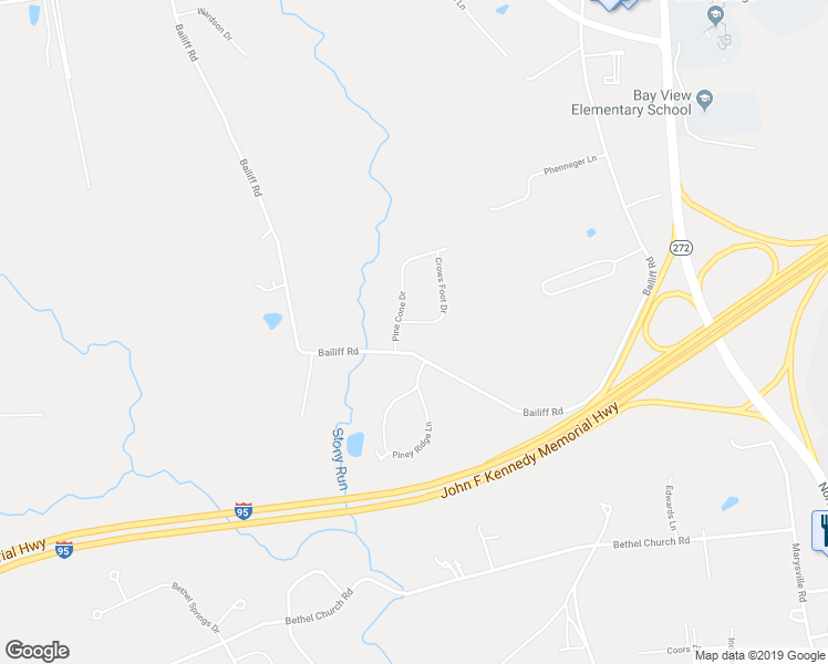 map of restaurants, bars, coffee shops, grocery stores, and more near 22 Crows Foot Drive in North East