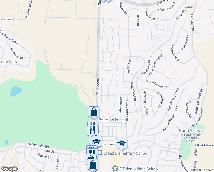 map of restaurants, bars, coffee shops, grocery stores, and more near 11430 Andes Street in Reno