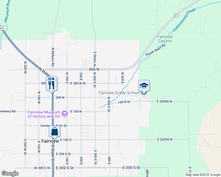 map of restaurants, bars, coffee shops, grocery stores, and more near 262 North 400 East Street in Fairview