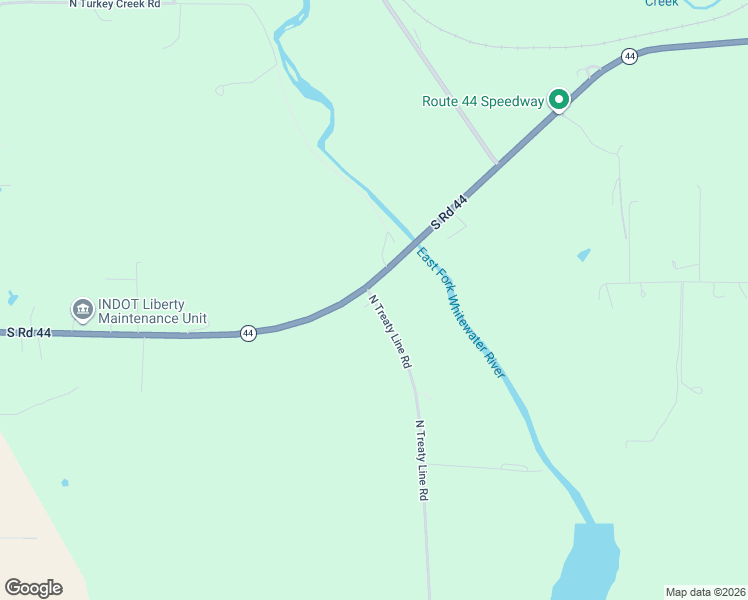 map of restaurants, bars, coffee shops, grocery stores, and more near 68 North Treaty Line Road in Liberty