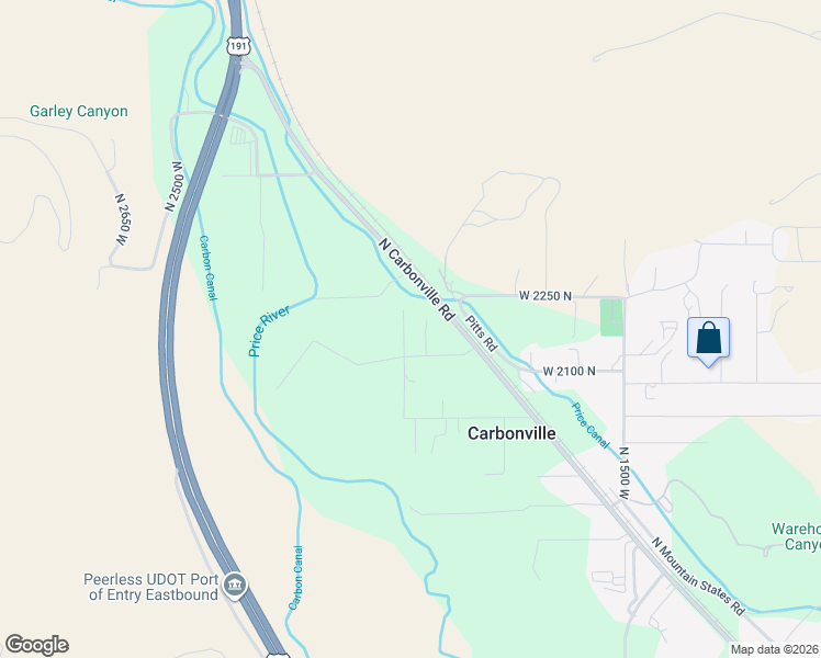 map of restaurants, bars, coffee shops, grocery stores, and more near 2190 North 1950 West in Helper