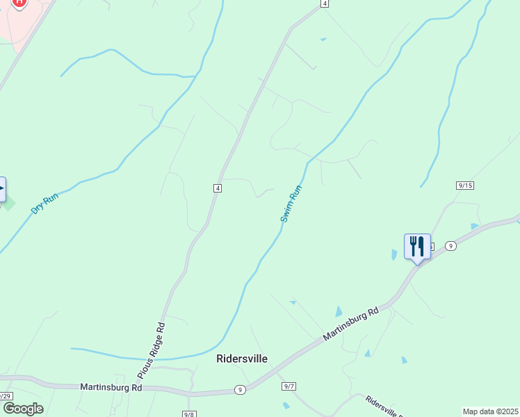 map of restaurants, bars, coffee shops, grocery stores, and more near 158 Pious View Ct in Berkeley Springs