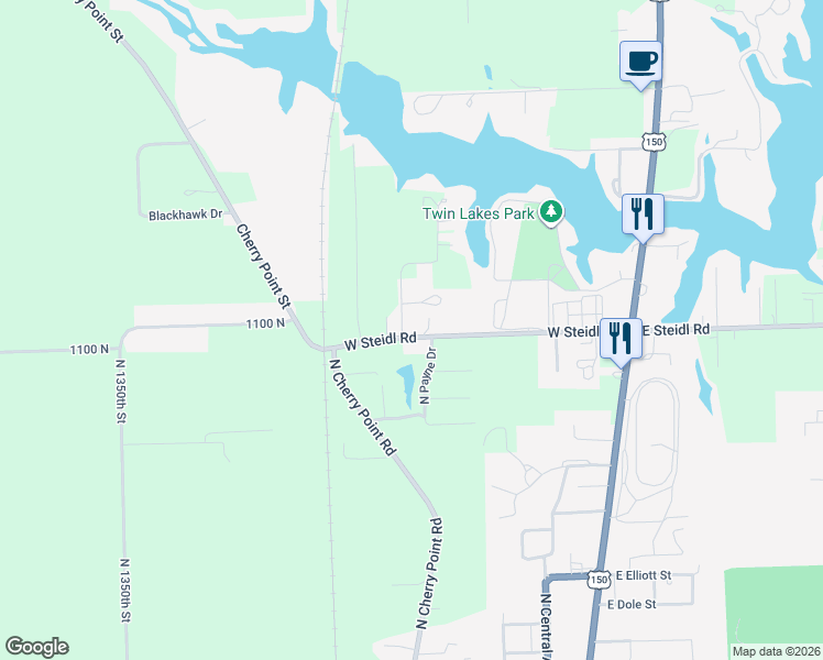 map of restaurants, bars, coffee shops, grocery stores, and more near 1100-1142 North Tucker Beach Road in Paris