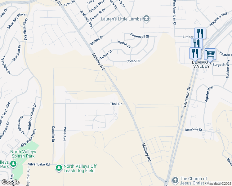 map of restaurants, bars, coffee shops, grocery stores, and more near 8322 Kelly Lane in Reno