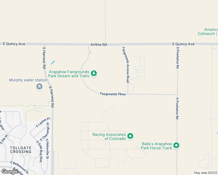 map of restaurants, bars, coffee shops, grocery stores, and more near 25690 East Quincy Avenue in Aurora