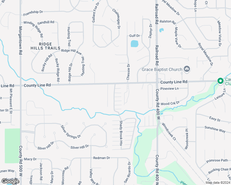 map of restaurants, bars, coffee shops, grocery stores, and more near 189 Shady Brook Heights in Greenwood