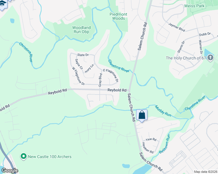 map of restaurants, bars, coffee shops, grocery stores, and more near 206 East Flagstone Drive in Newark