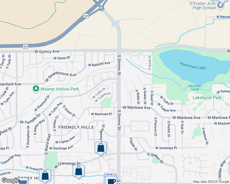 map of restaurants, bars, coffee shops, grocery stores, and more near 4623 South Simms Court in Morrison