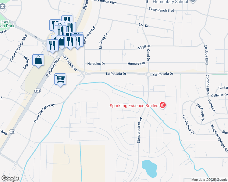 map of restaurants, bars, coffee shops, grocery stores, and more near 2100 Portneuf Drive in Sparks