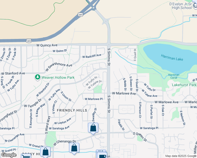map of restaurants, bars, coffee shops, grocery stores, and more near 11728 West Tufts Place in Morrison