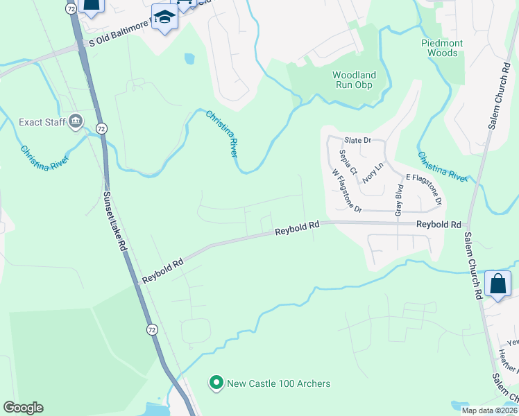 map of restaurants, bars, coffee shops, grocery stores, and more near 2041 Rivers Drive in Newark