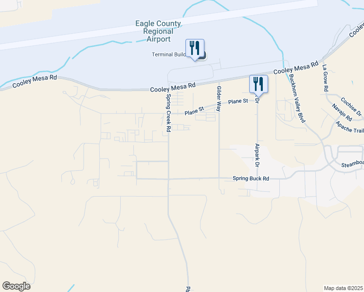 map of restaurants, bars, coffee shops, grocery stores, and more near 245 Spring Creek Rd in Gypsum
