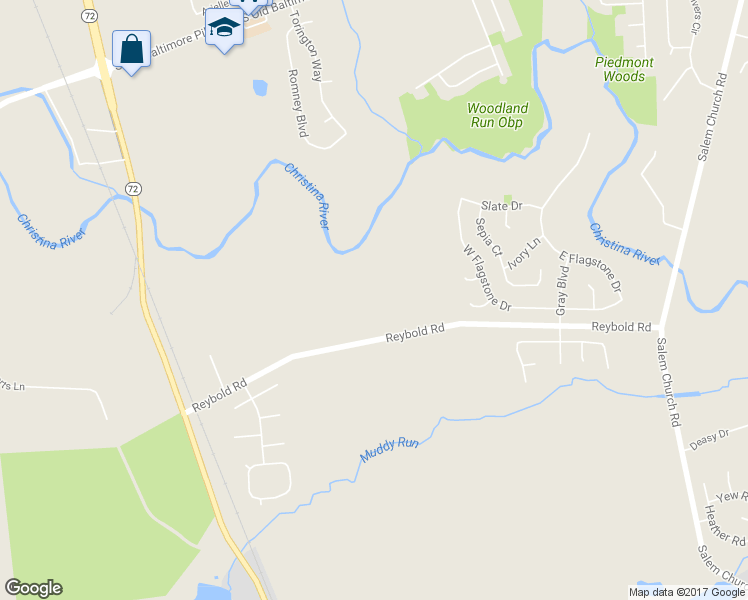 map of restaurants, bars, coffee shops, grocery stores, and more near 2041 Rivers Drive in Newark