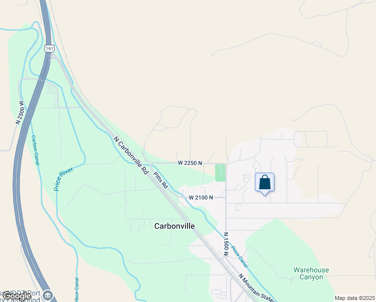 map of restaurants, bars, coffee shops, grocery stores, and more near 2313 North 1660 West in Helper