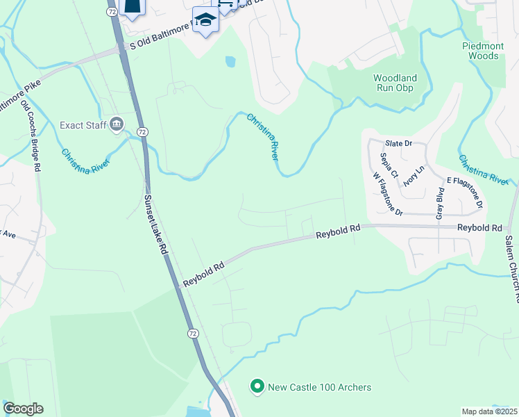 map of restaurants, bars, coffee shops, grocery stores, and more near 2130 Rivers Drive in Newark