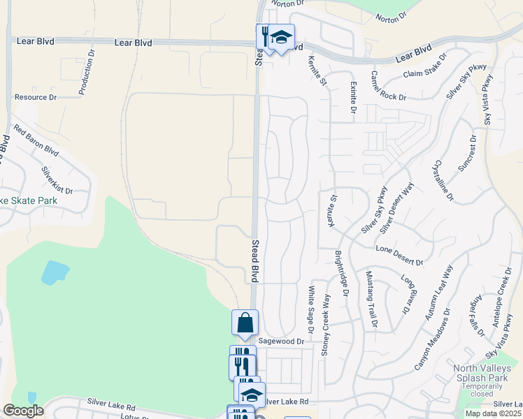 map of restaurants, bars, coffee shops, grocery stores, and more near 11753 Green Mountain Street in Reno