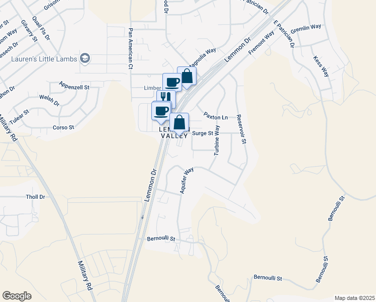 map of restaurants, bars, coffee shops, grocery stores, and more near 8925 Limnol Street in Reno
