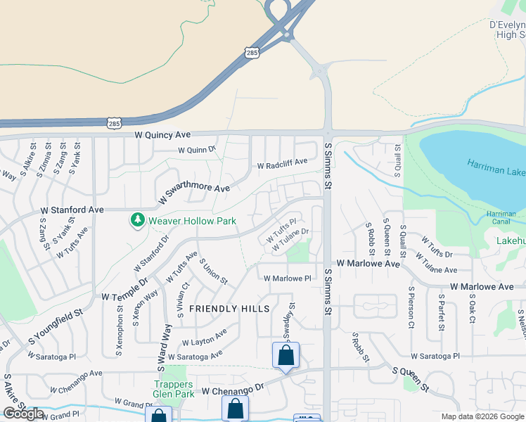 map of restaurants, bars, coffee shops, grocery stores, and more near 4633 South Tabor Way in Morrison
