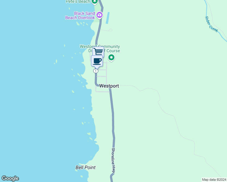 map of restaurants, bars, coffee shops, grocery stores, and more near 36701 California 1 in Westport